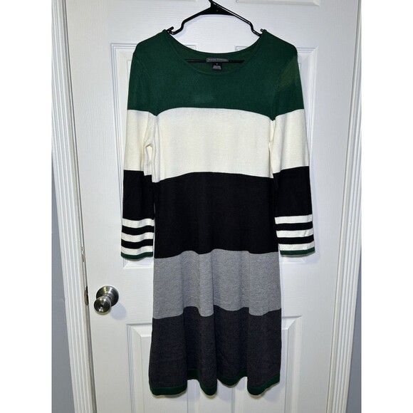 Jessica Howard Women’s Long Sleeve Striped Midi Sweater Dress Size Large NWOT - Picture 1 of 5
